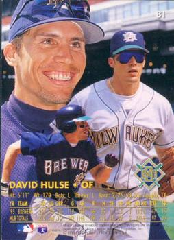 1996 Ultra #81 David Hulse Back