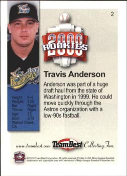 2000 Team Best Rookies #2 Travis Anderson Back