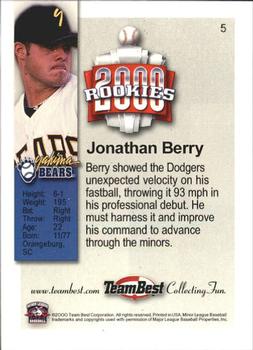 2000 Team Best Rookies #5 Jonathan Berry Back
