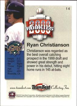 2000 Team Best Rookies #14 Ryan Christianson Back