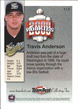 2000 Team Best Rookies #114 Travis Anderson Back