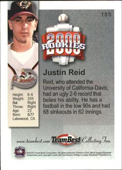2000 Team Best Rookies #185 Justin Reid Back