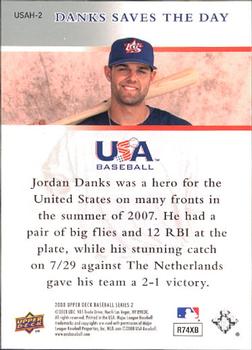2008 Upper Deck - 2007 USA National Team Highlights #USAH-2 Danks Saves the Day Back