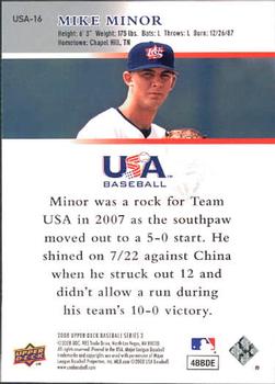 2008 Upper Deck - USA National Team #USA-16 Mike Minor Back