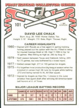 1981 Donruss #101 Dave Chalk Back