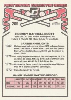 1981 Donruss #209 Rodney Scott Back