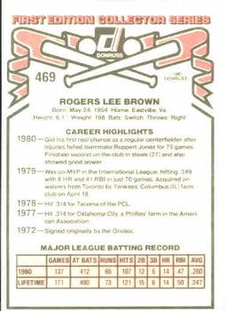 1981 Donruss #469 Bobby Brown Back