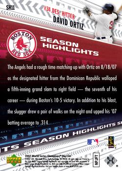 2007 Upper Deck World Series Champions Boston Red Sox #SH11 David Ortiz Back