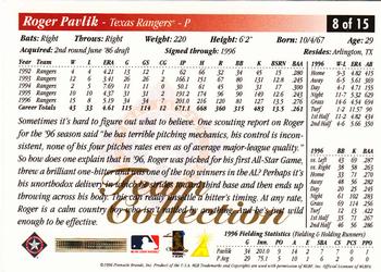 1997 Score Texas Rangers #8 Roger Pavlik Back