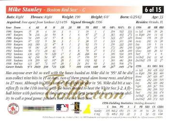 1997 Score Boston Red Sox #6 Mike Stanley Back