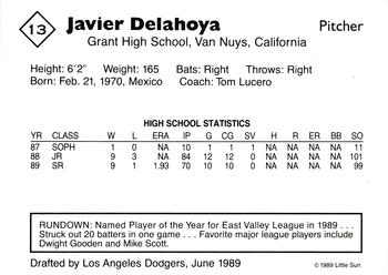 1989 Little Sun High School Prospects #13 Javier de la Hoya Back