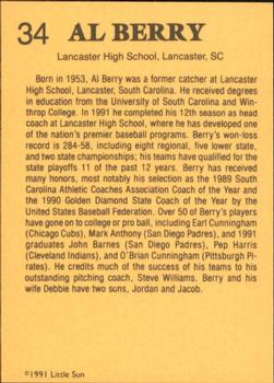 1991 Little Sun High School Prospects #34 Al Berry Back