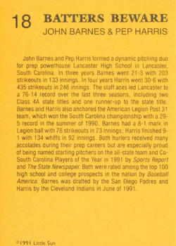 1991 Little Sun High School Prospects Gold #18 Jon Barnes / Pep Harris Back