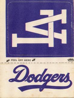1969 Fleer Patches #NNO Los Angeles Dodgers Monogram Front