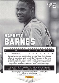 2012 Panini Elite Extra Edition - Aspirations Autographs #121 Barrett Barnes Back