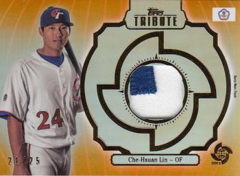 2013 Topps Tribute WBC - Prime Patches Orange #WPP-CHL Che-Hsuan Lin Front
