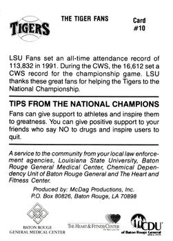 1991 LSU Tigers #10 The Tiger Fans Back