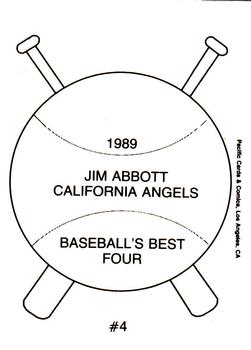 1989 Pacific Cards & Comics Baseball's Best Four (unlicensed) #4 Jim Abbott Back