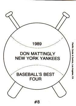 1989 Pacific Cards & Comics Baseball's Best Four (unlicensed) #8 Don Mattingly Back