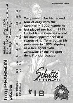 2000 Grandstand Sioux Falls Canaries #5 Terry Pearson Back
