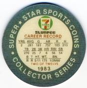 1983 7-Eleven Super Star Sports Coins #2 Steve Sax Back