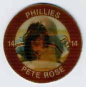 1984 7-Eleven Super Star Sports Coins: Central Region #XXII E Pete Rose Front