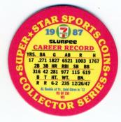 1987 7-Eleven Super Star Sports Coins: Chicago Region #VII WS Carlton Fisk Back