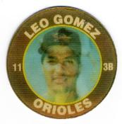1991 Score 7-Eleven Superstar Action Coins: Atlantic Region #3 HS Leo Gomez Front