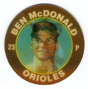 1991 Score 7-Eleven Superstar Action Coins: Atlantic Region #8 HS Ben McDonald Front