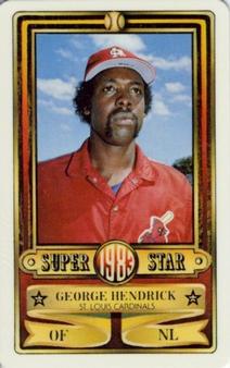 1983 Perma-Graphics Super Stars Credit Cards #6 George Hendrick Front