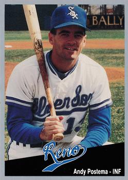 1991 Cal League Reno Silver Sox #9 Andy Postema Front