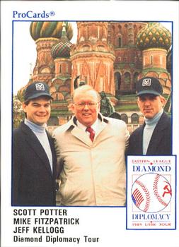 1989 ProCards Eastern League Diamond Diplomacy #DD48 Scott Potter / Mike Fitzpatrick / Jeff Kellogg Front