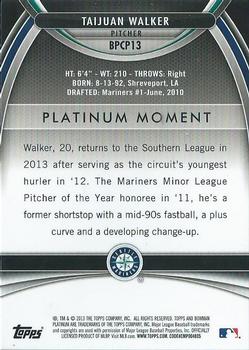 2013 Bowman Platinum - Chrome Prospects Refractors #BPCP13 Taijuan Walker Back
