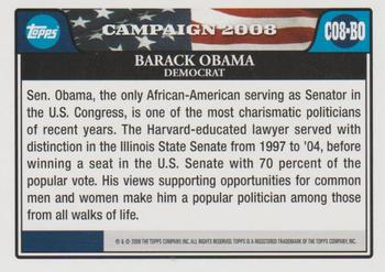 2008 Topps - Campaign 2008 #C08-BO Barack Obama Back