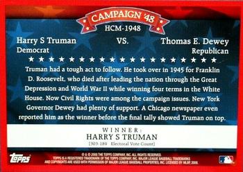 2008 Topps - Historical Campaign Match-Ups #HCM-1948 Harry S Truman / Thomas E. Dewey Back
