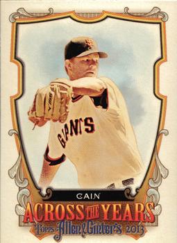2013 Topps Allen & Ginter - Across the Years #ATY-MCN Matt Cain Front