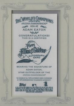 2013 Topps Allen & Ginter - Autographs Red Ink #AGA-AE Adam Eaton Back