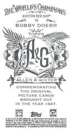 2013 Topps Allen & Ginter - Mini A & G Back #19 Bobby Doerr Back