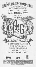 2013 Topps Allen & Ginter - Mini A & G Back #199 A.J. Burnett Back