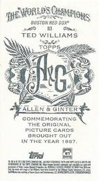 2013 Topps Allen & Ginter - Mini A & G Back #83 Ted Williams Back