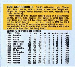 1967 Houston Astros #NNO Bob Aspromonte Back