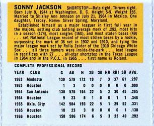 1967 Houston Astros #NNO Sonny Jackson Back