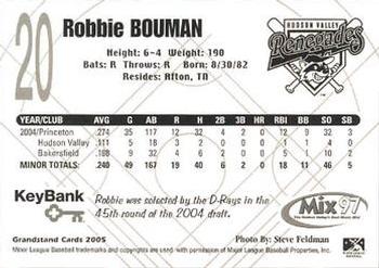 2005 Grandstand Hudson Valley Renegades #3 Robbie Bouman Back