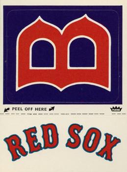 1977 Fleer Grand Slam Hi-Gloss Stickers #NNO Boston Red Sox Monogram Front