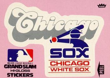 1977 Fleer Grand Slam Hi-Gloss Stickers #NNO Chicago White Sox Team (Pink) Front