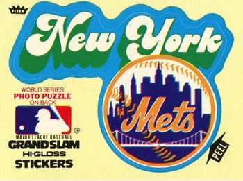 1978 Fleer Grand Slam Hi-Gloss Stickers #NNO New York Mets Team (Yellow) Front