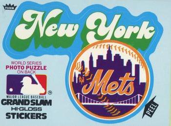 1978 Fleer Grand Slam Hi-Gloss Stickers #NNO New York Mets Team (Blue) Front