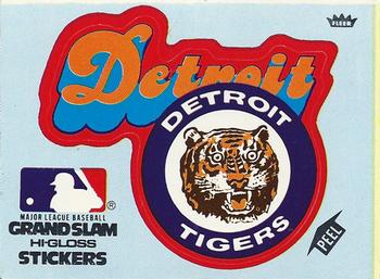1979 Fleer Grand Slam Hi-Gloss Stickers #NNO Detroit Tigers Team (Blue) Front