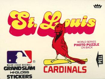 1979 Fleer Grand Slam Hi-Gloss Stickers #NNO St. Louis Cardinals Team (White) Front