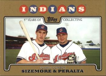 2008 Topps - Gold #332 Grady Sizemore / Jhonny Peralta  Front